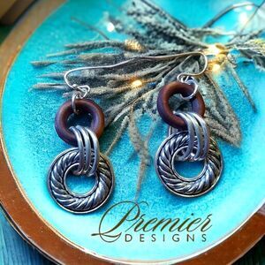 PREMIER DESIGNS Mixed Media Silver and Resin Drop Earrings